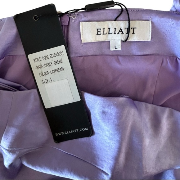 ELLIATT “Casey” Lavender Satin Midi Dress – Size L (NWT) - Picture 5 of 11